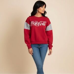 Coca-Cola Red and Gray Crewneck